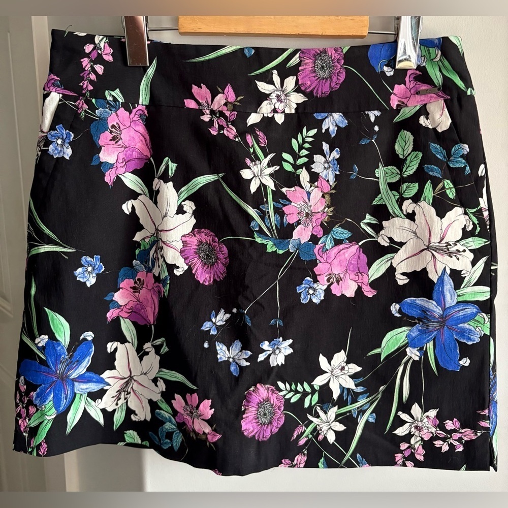 Floral Black Skort with pockets